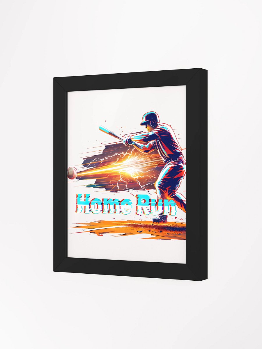 Dynamic Baseball Home Run Art: Glitch-Effect Power Swing Poster product image (15)