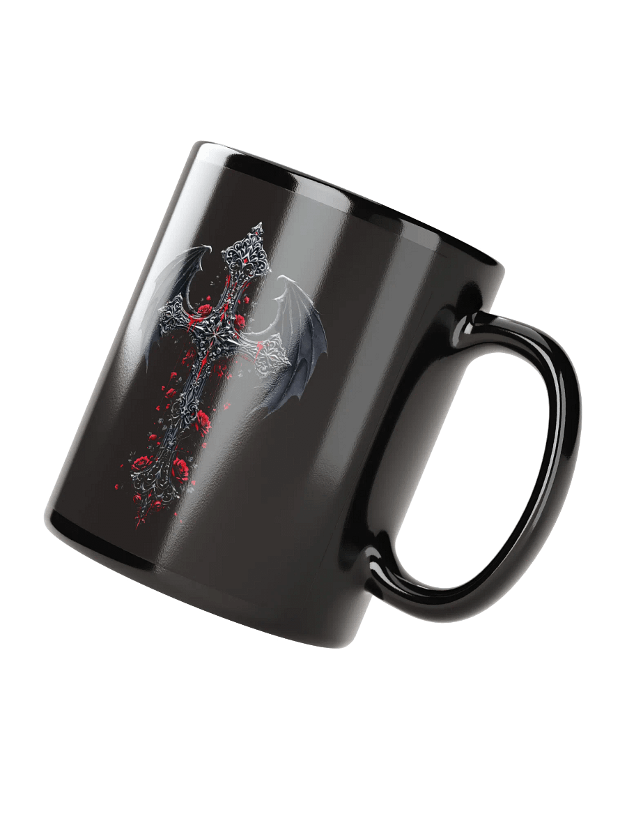 Gothic Cross with Roses Mug (Black) product image (3)