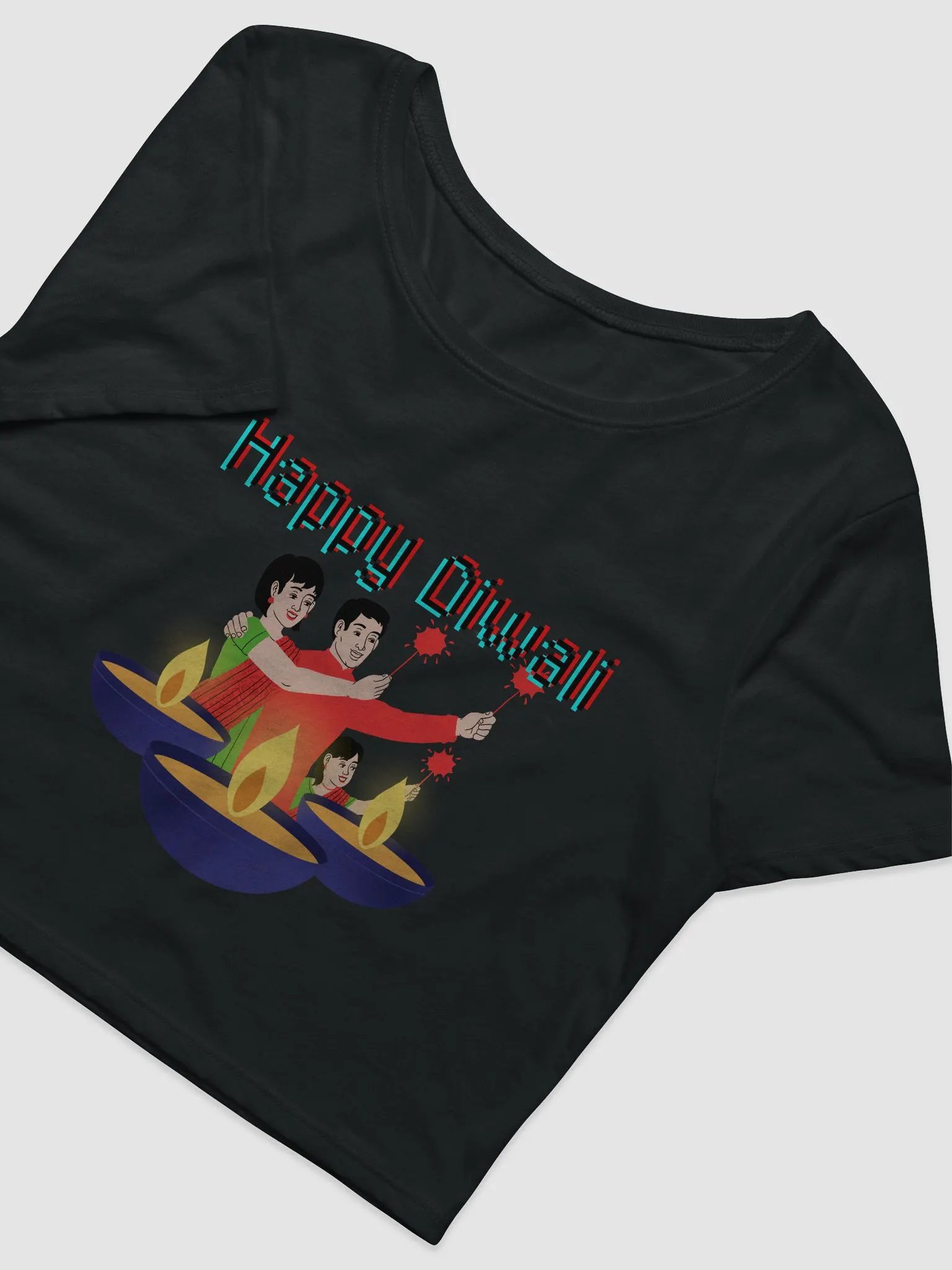 Happy Diwali Women's Crop Tee - Enjoy the festival and gift to your loved ones product image (8)