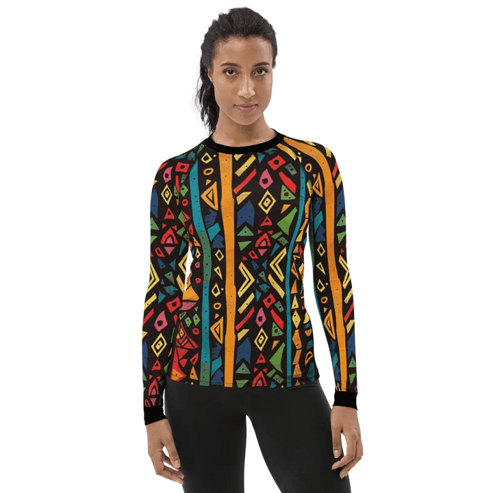 Tribal Waves: All-Over Print Women's Rash Guard product image (1)