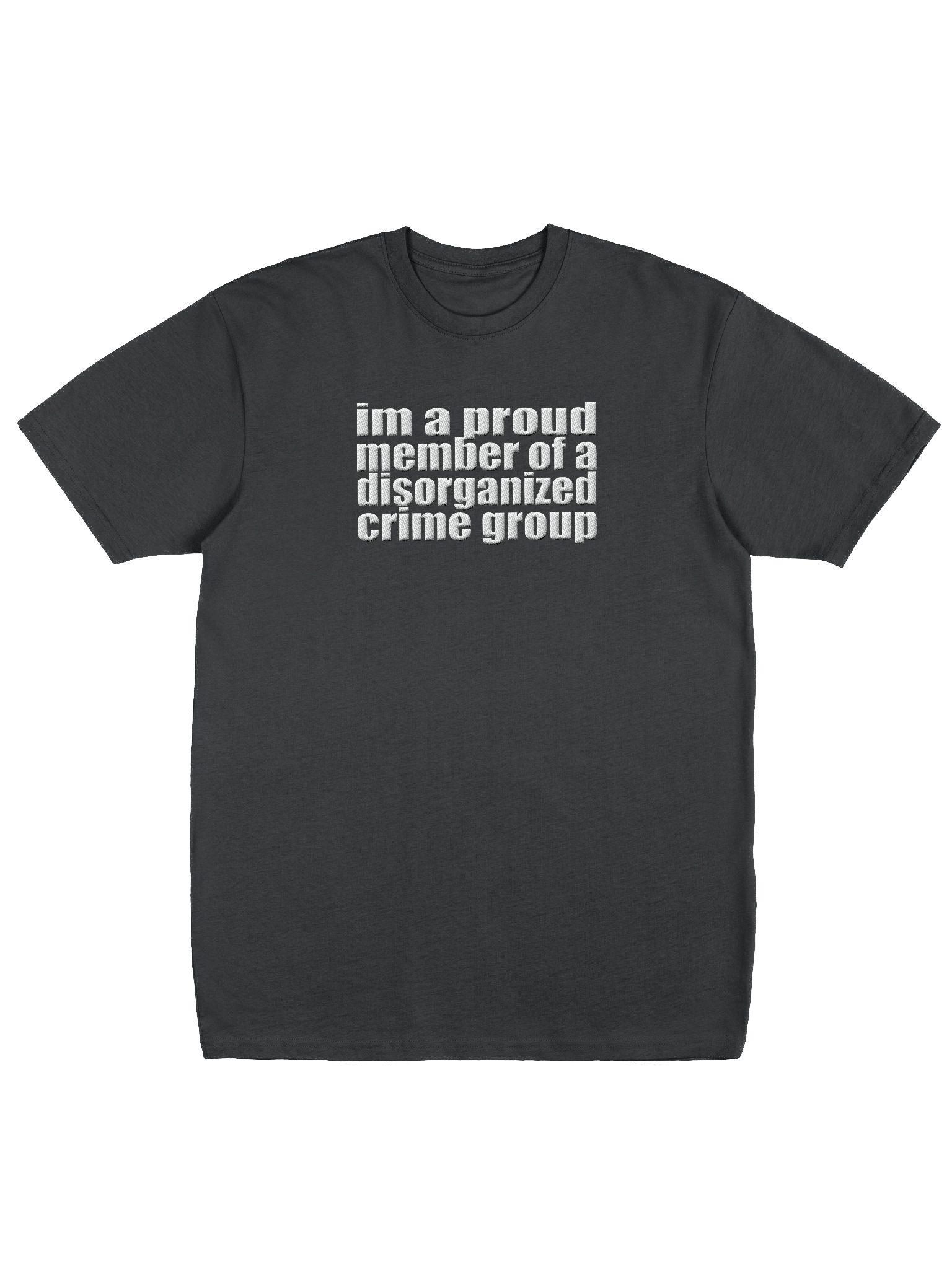 disorganized crime dark embroidered tee product image (1)