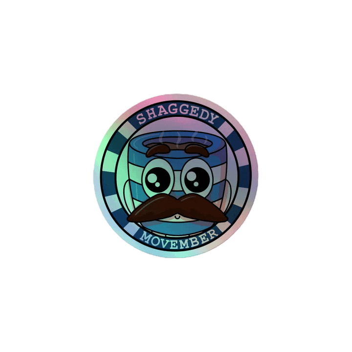 Muggsy Movember Badge Holo Sticker (Single Sticker) product image (1)