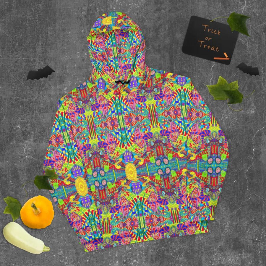 Abstract Doodle Creatures Unisex All Over Print Hoodie product image (9)