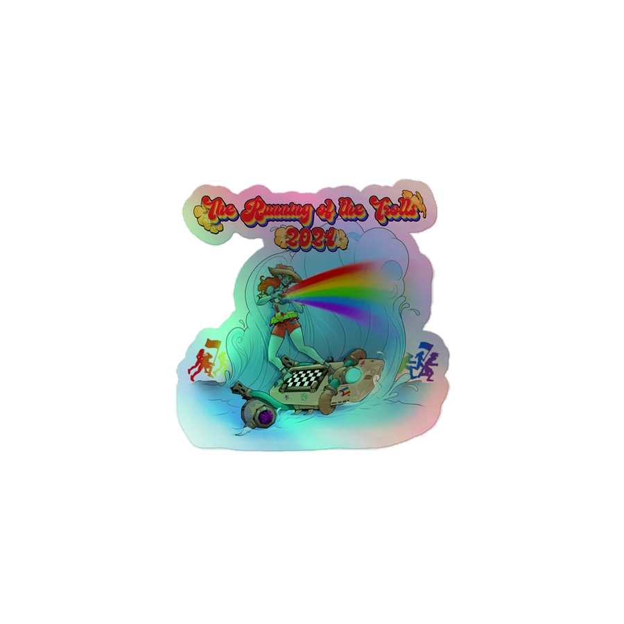 Running of the Trolls Rainbow Holographic Sticker product image (1)