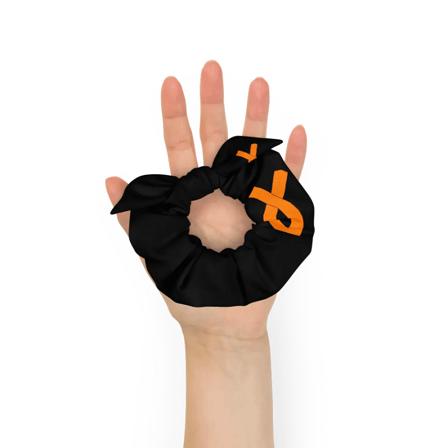 White HApex Gear White Logo Cancer Awareness Orange Ribbon. Black Scrunchie product image (6)