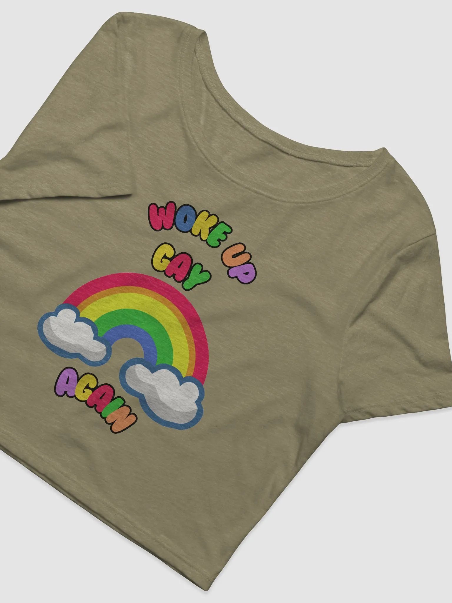 Rainbow Woke Up Gay Crop Tee product image (4)