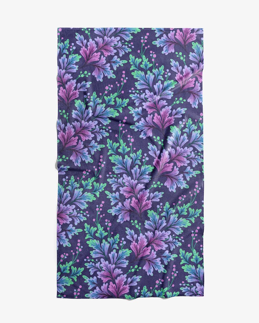 Beach Towel - Frilled Foliage / Purple & Teal product image (1)