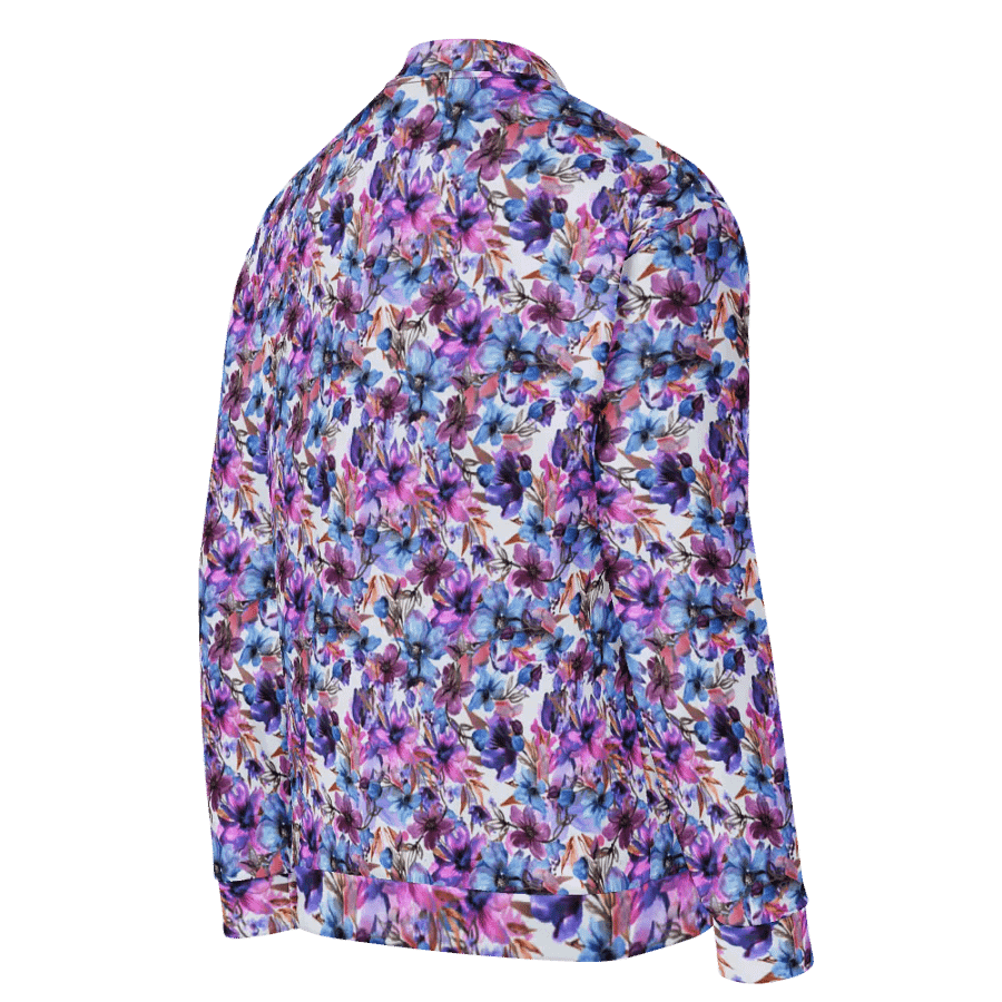 Purple Flowers Bomber Jacket product image (4)