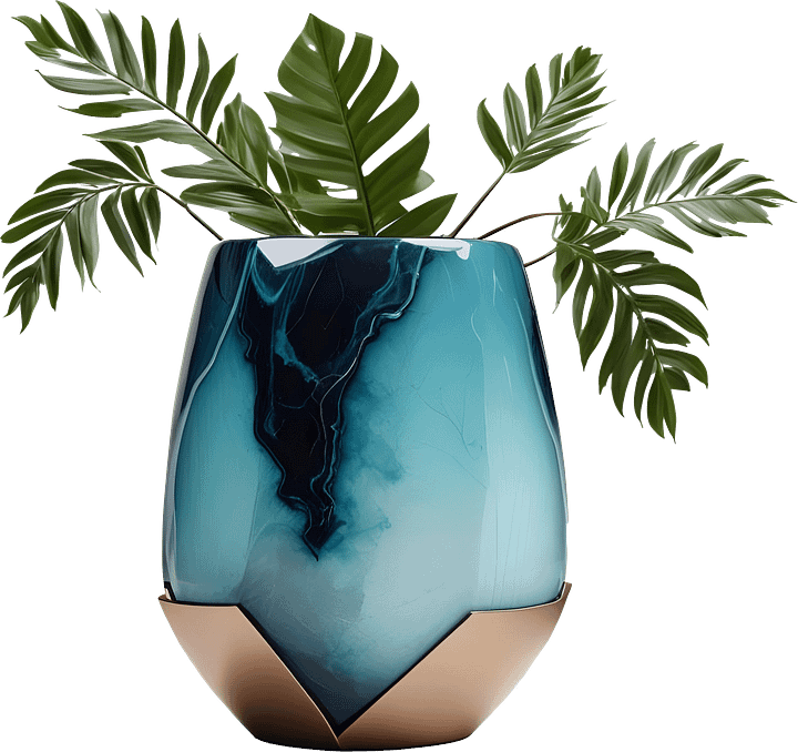 Lagoon Reverie – Coastal Luxe Spa Decor Vase png product image (1)