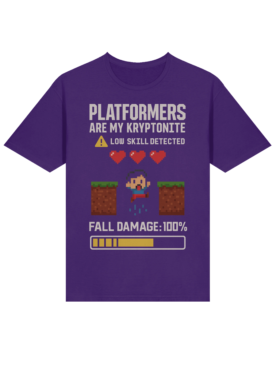 Platformers Are My Kryptonite – Funny Retro Gamer T-Shirt product image (3)
