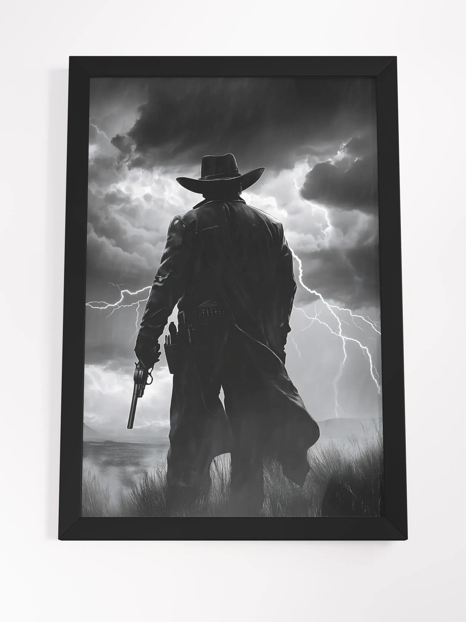 Bravery is Facing the Storm, Not Running from It - Heroic Western Art Poster product image (20)