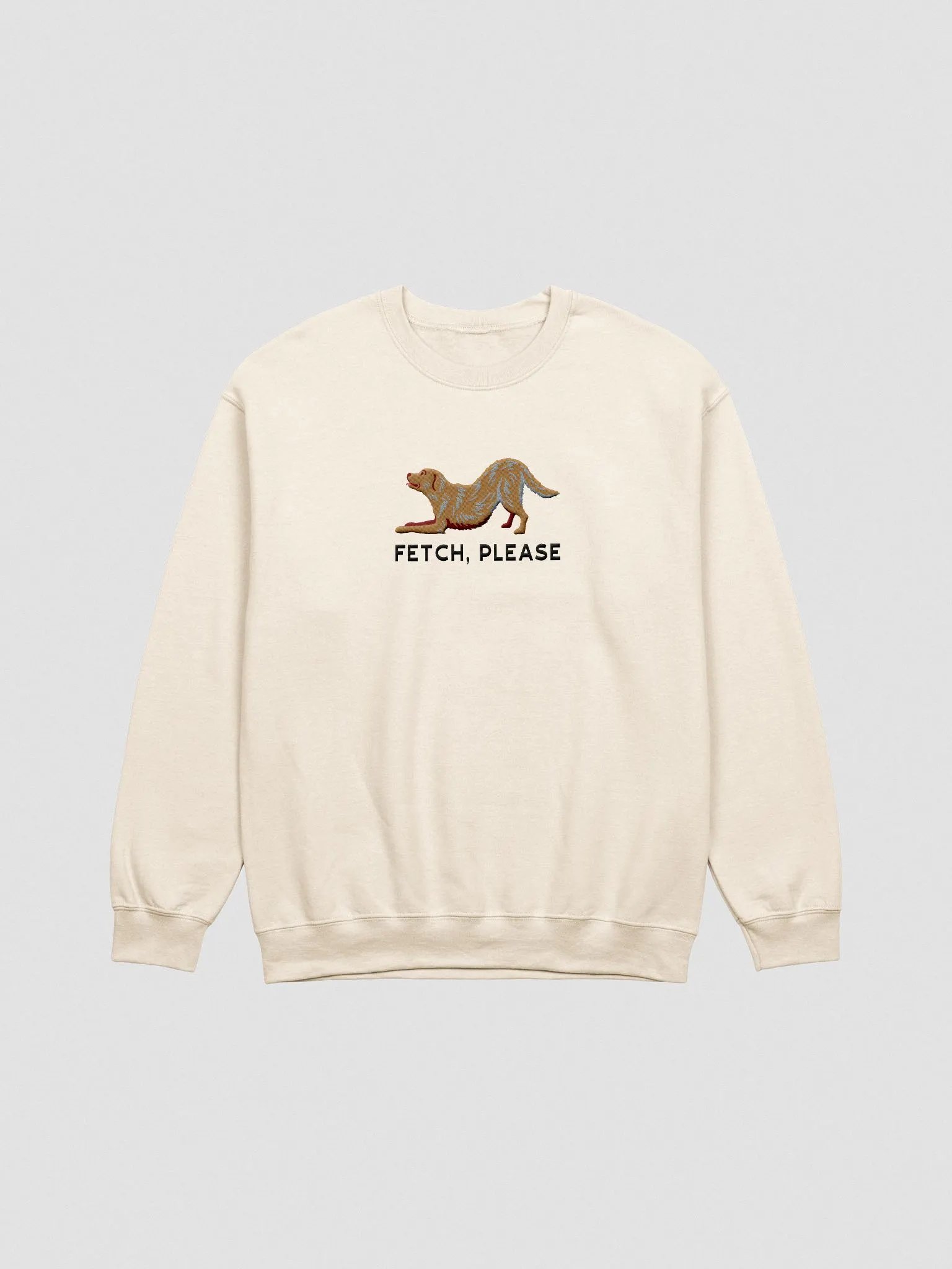Fetch Please Sweatshirt (Embroidered) of a Golden Retriever product image (4)