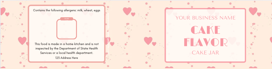 Soft Pink Valentine's Cake Jar Label Templates product image (5)