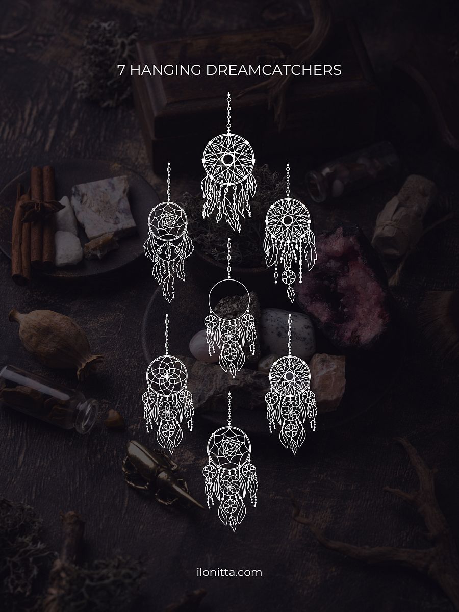 Ethnic Dreamcatchers Line Art Vector product image (4)
