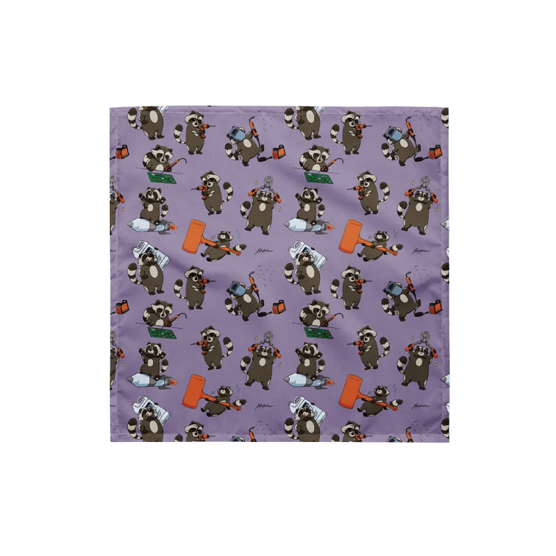 AH! RACCOONS EVERYWHERE! Lilac Bandana