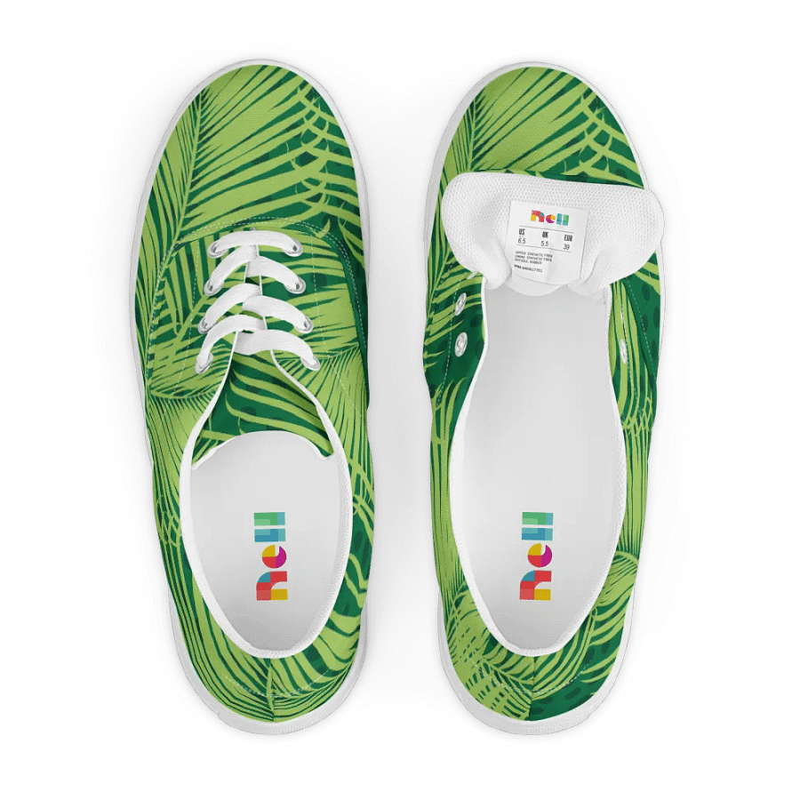 Tropical Leaf Lace-Up Canvas Shoes product image (6)