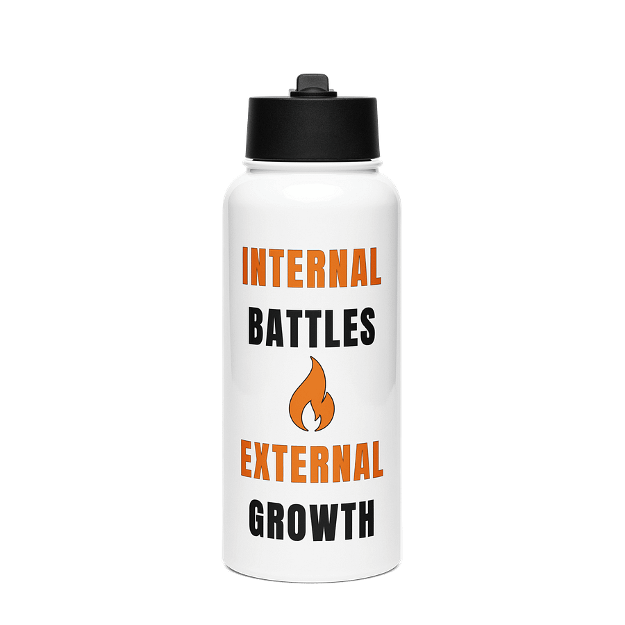 Internal Battles. External Growth. – Motivational Water Bottle product image (1)