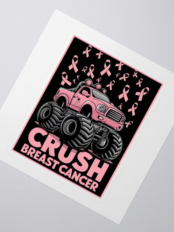 "CRUSH BREAST CANCER" vinyl sticker product image (2)