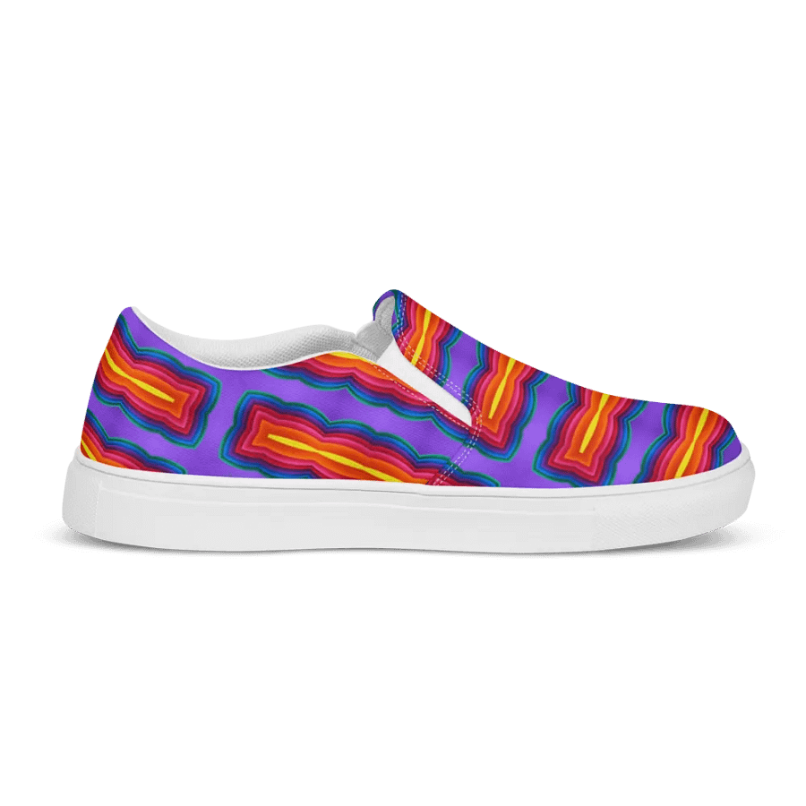 Vivid Mosaic Pattern -Women's Slip-On Canvas Shoes product image (8)