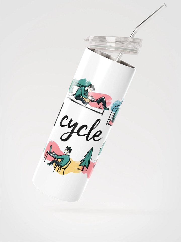 Cozy Daily Rhythms Poster | A Cycle Illustration Steel Tumbler product image (2)