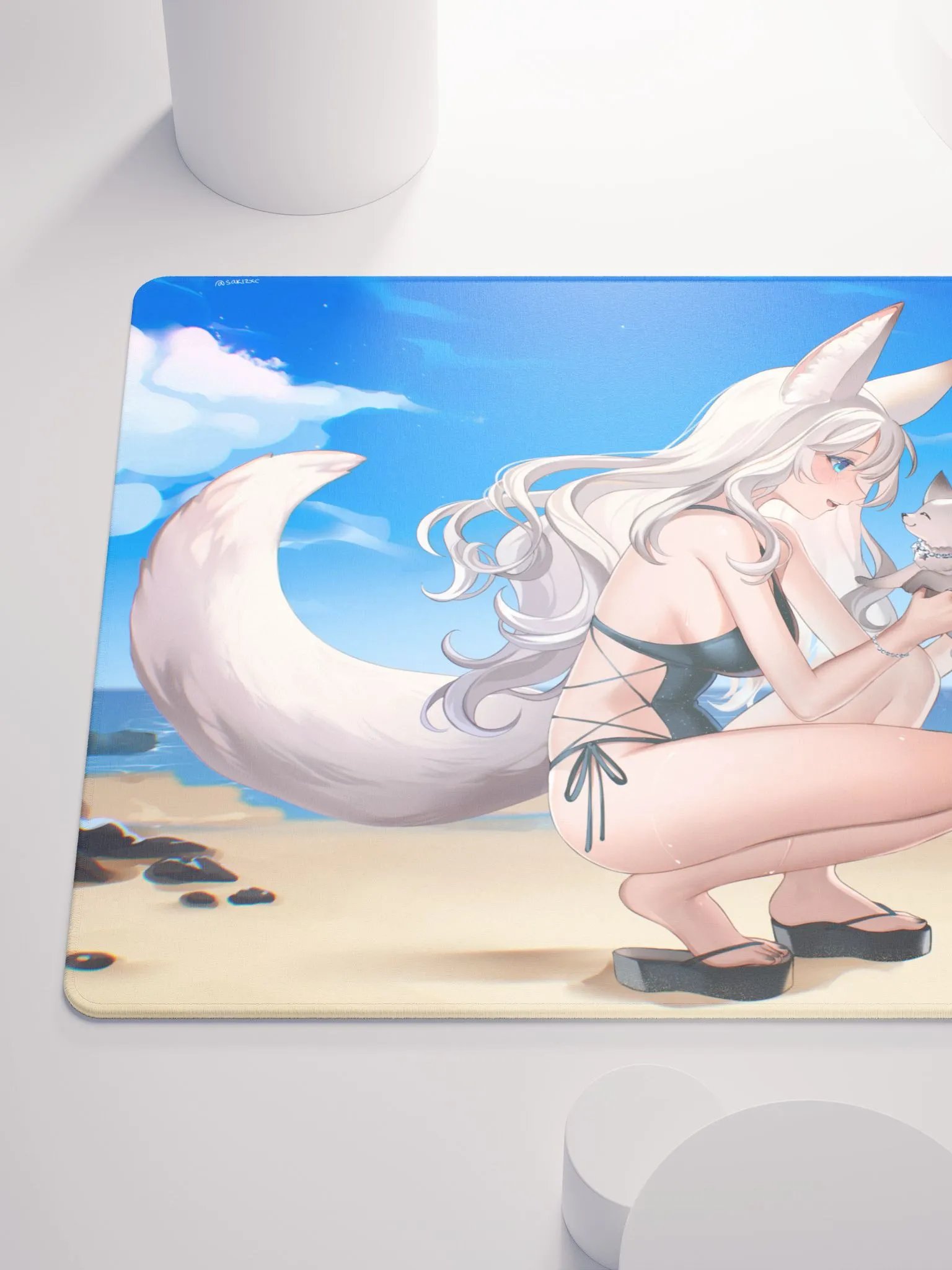 Lunaura and Aurora at the Beach (Gaming Mousepad) product image (6)
