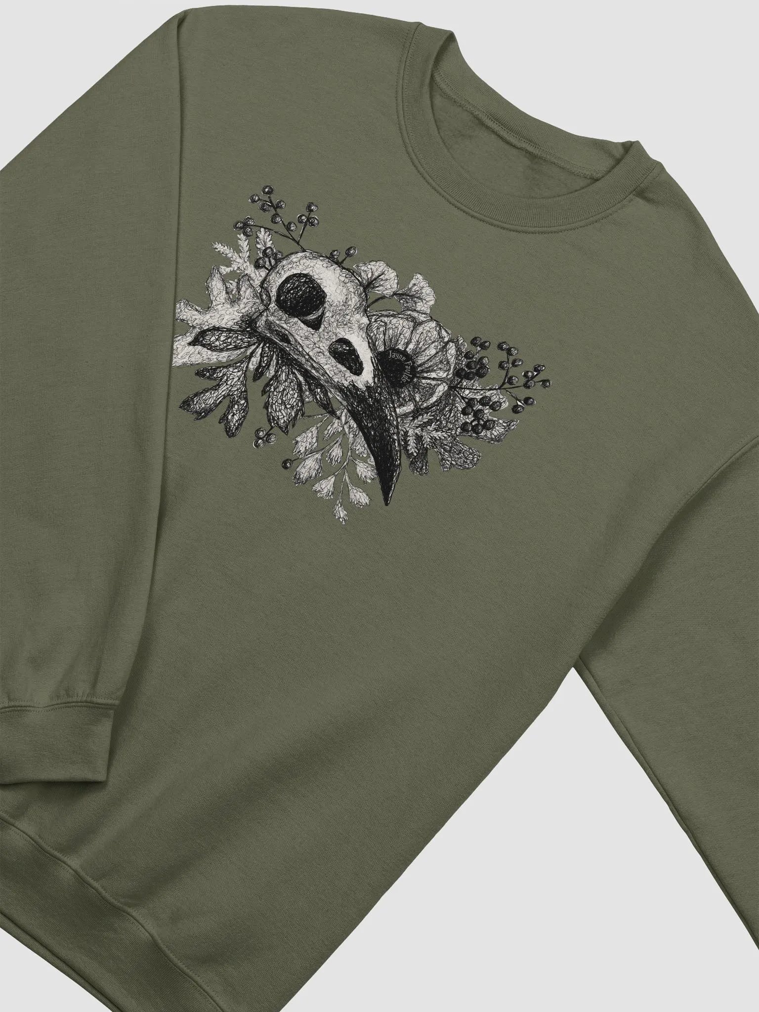 Dark Raven Skull Unisex Sweatshirt product image (5)