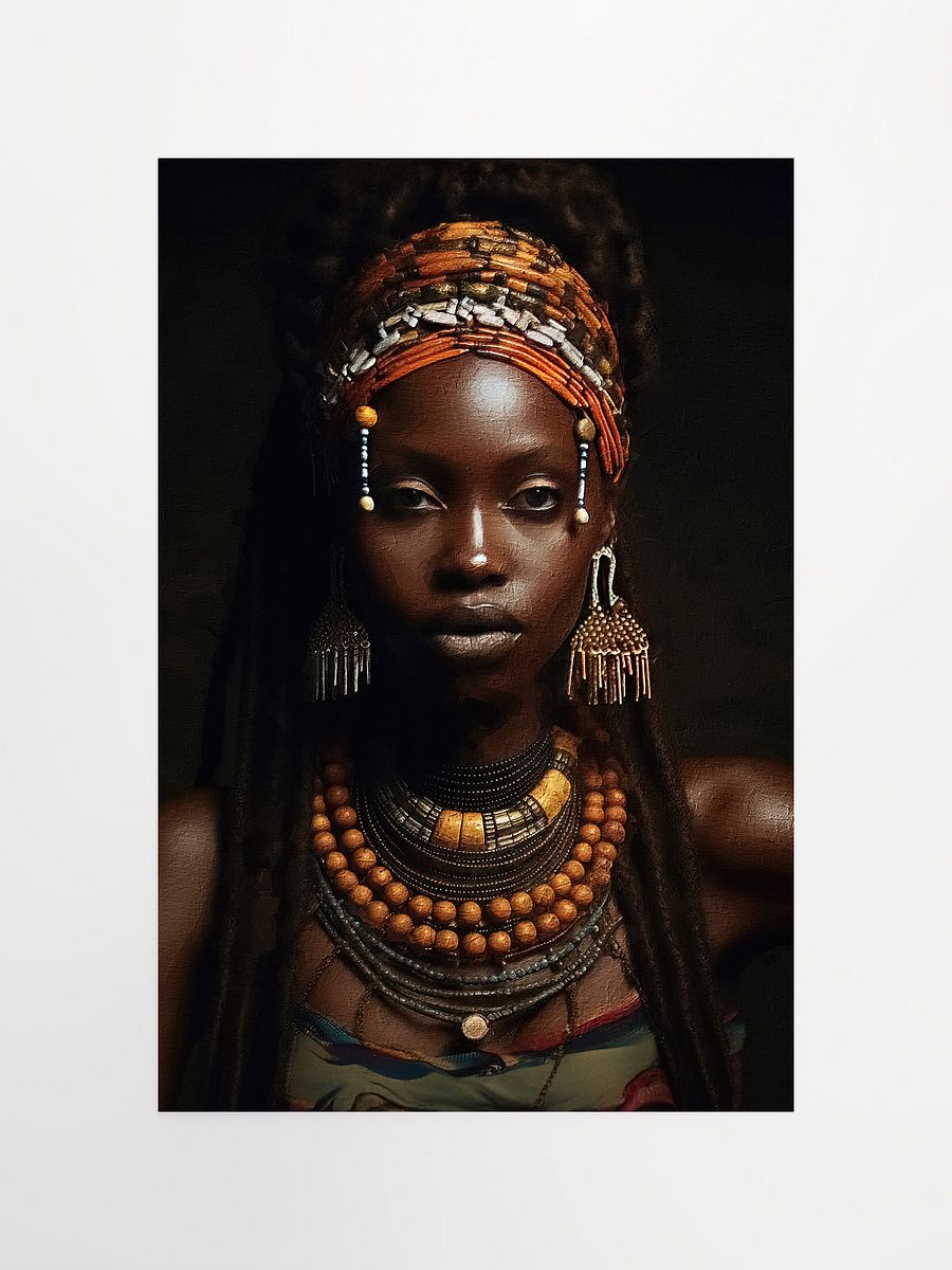 African Woman in Traditional Head Dress, Multi-Colored Jewelry Poster Print, Unframed product image (1)