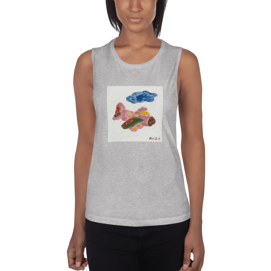 Kid Airplane (Bella+Canvas Women's Flowy Muscle Tank) product image (13)