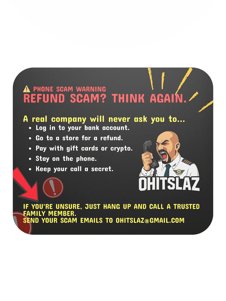 Refund Scam Reminder Mouse Pad product image (2)