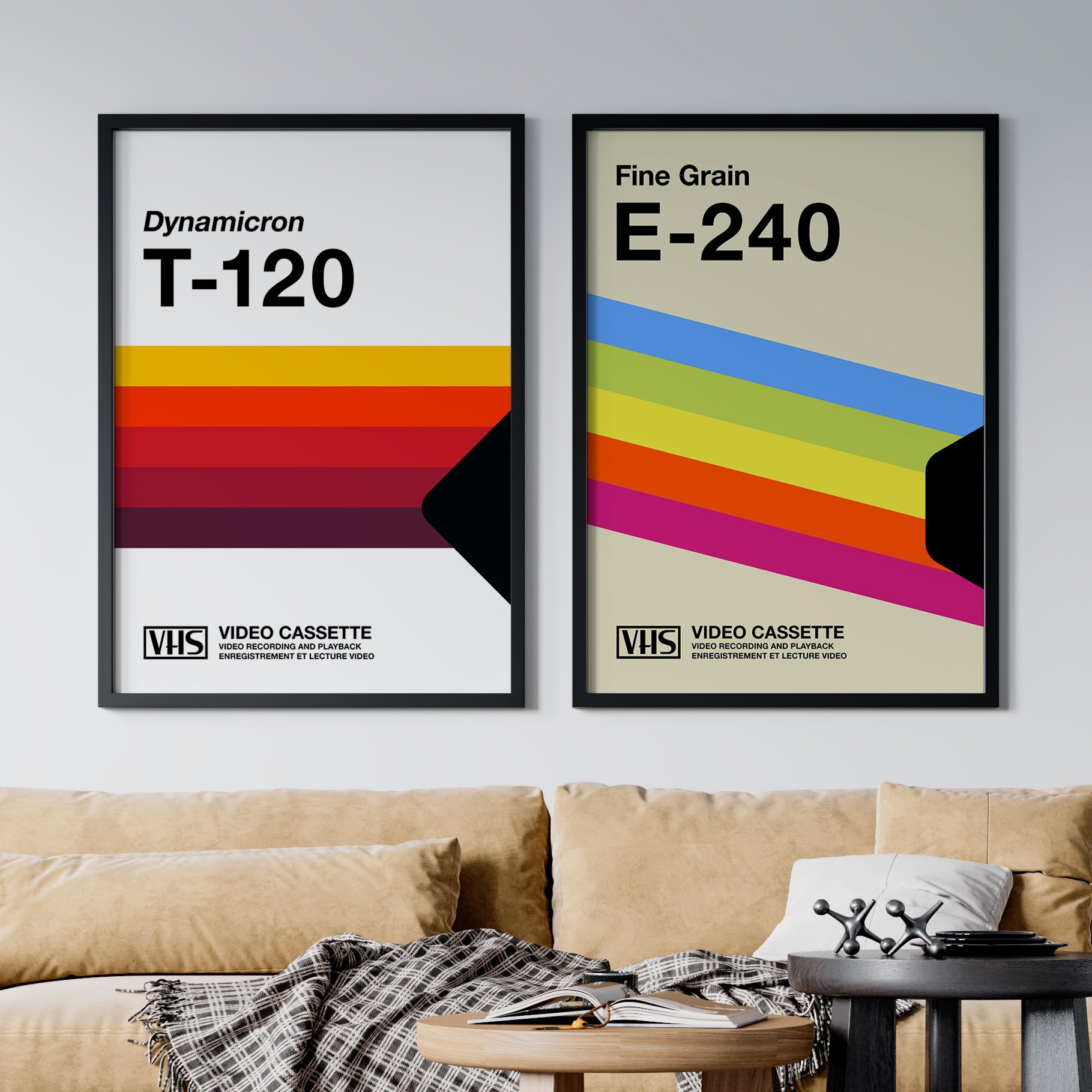 Retrowave poster: VHS cassette case T-120 [retrowave/vaporwave] — retrowave poster, aesthetic print, retrowave art, 80s wall decor product image (2)