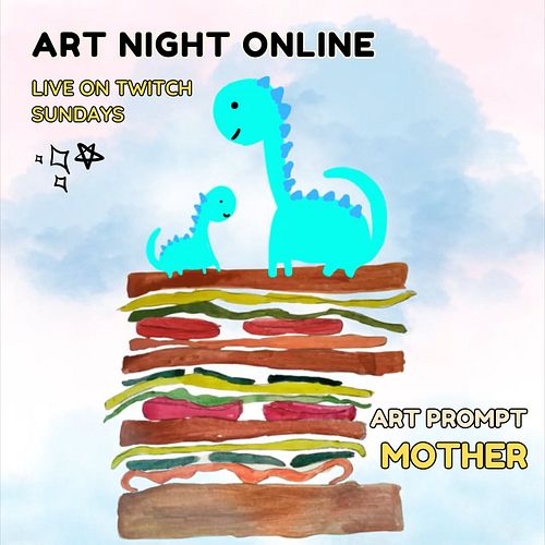 We're LIVE on #Twitch in a NEW STUDIO, and it's Sunday, so we play #tunes and make #art! Today your prompt is #Mother! Art by...