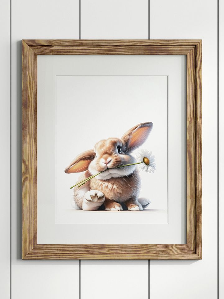 Fluff Bunny and Daisy Nursery Print product image (1)