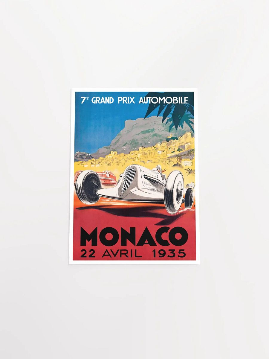 Monaco Vintage F1 Grand Prix, 1935 poster — Vintage Formula 1 poster, Monaco Grand Prix poster, retro travel poster product image (9)