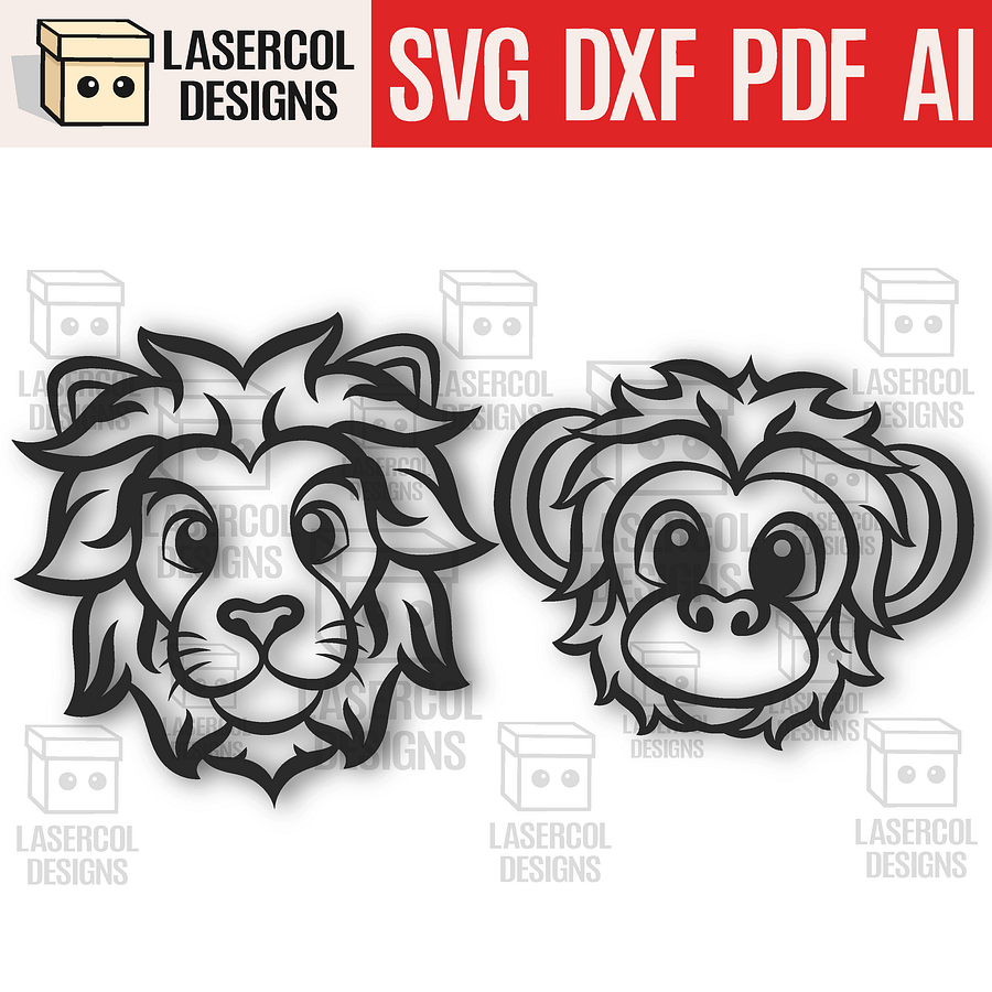 Cute Animals Wall Art Bundle - Laser Cut Files product image (4)