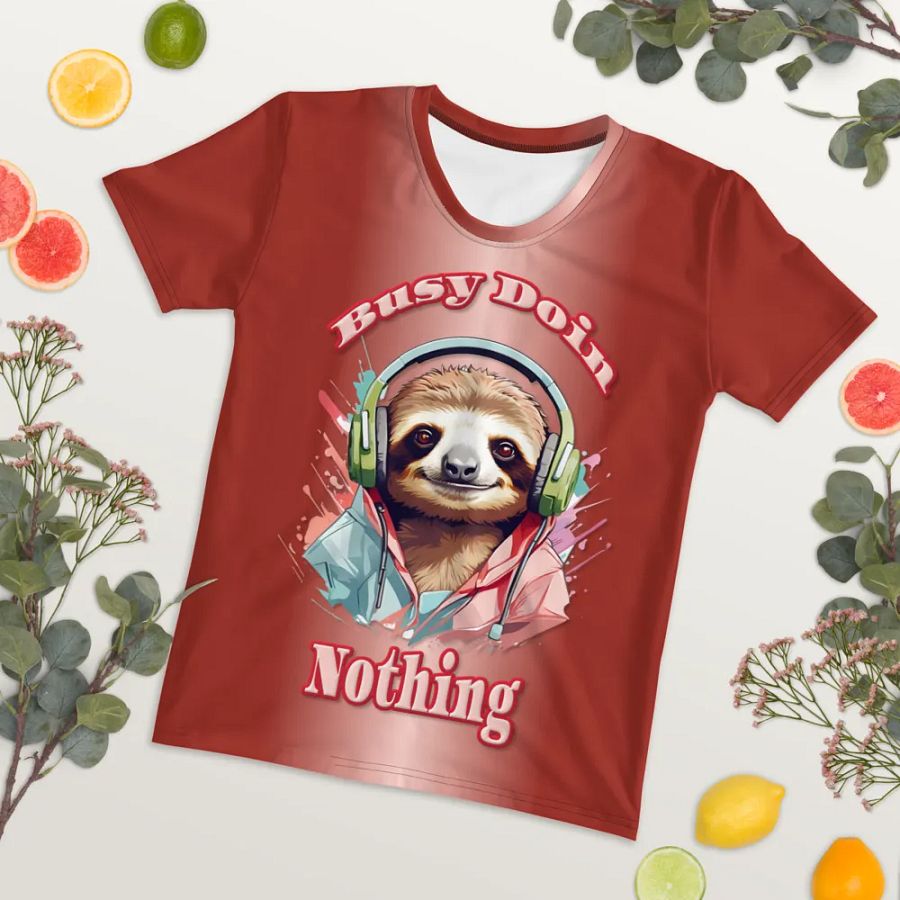Busy Doin Nothin Sloth All Over Print T-shirt product image (7)