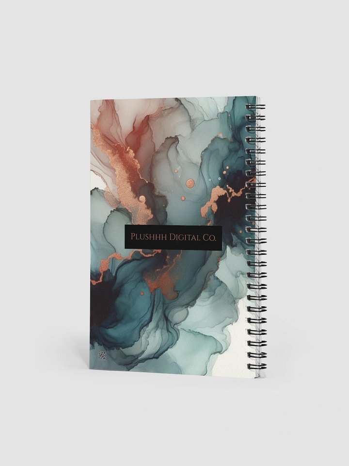 Soft Life Lined Notebook – Teal & Rust Abstract Marble Cover product image (2)