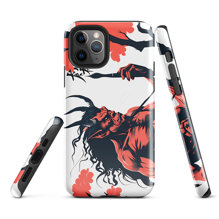 Fiery Oni Demon Art - Bold Japanese Folklore Design IPhone Case product image (2)