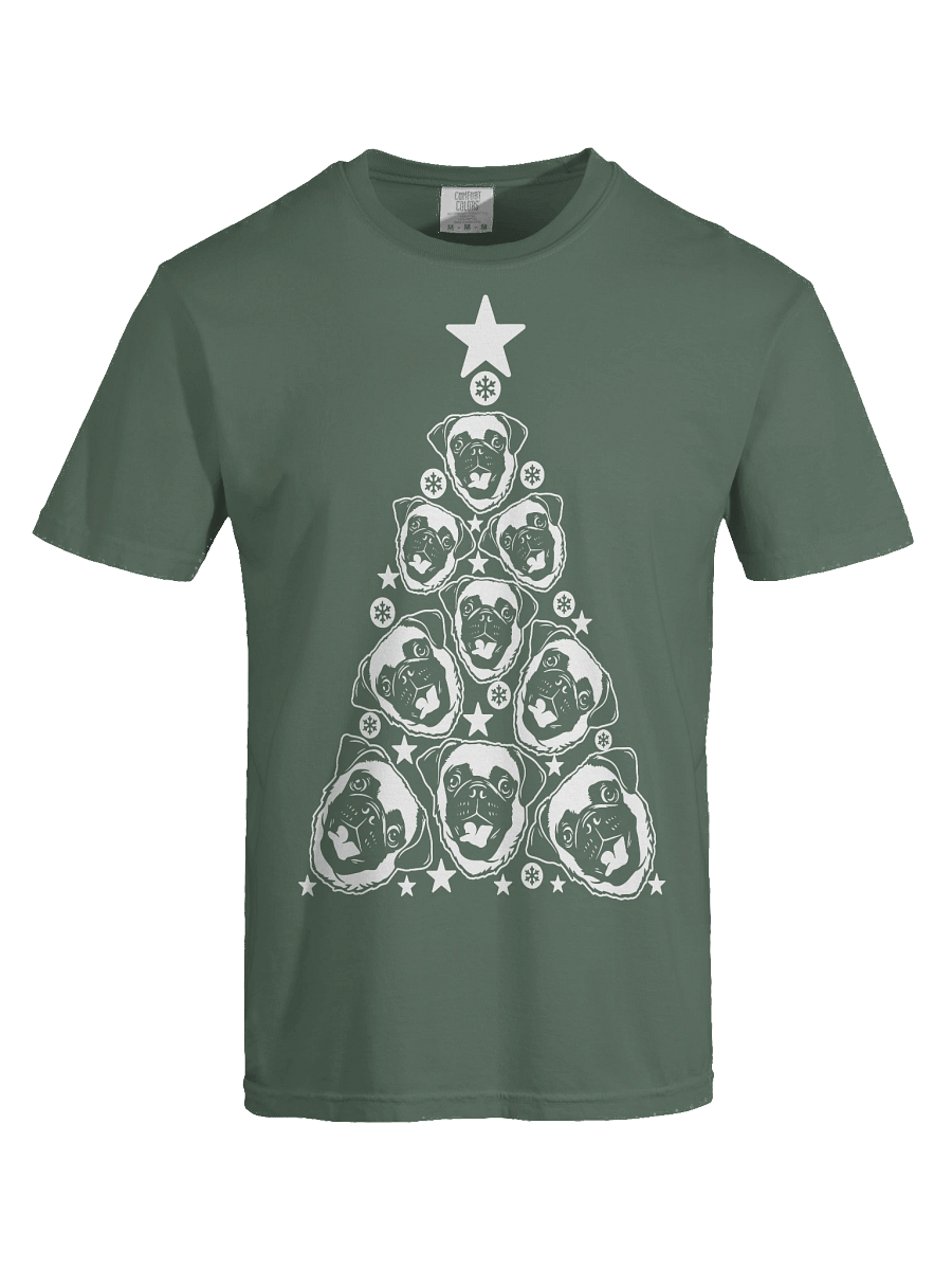 Pug(2) Christmas Tree T-Shirt product image (27)
