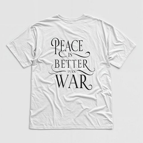 This stylish t-shirt features a bold peace symbol on the front, making a statement of unity and hope. The back of the shirt c...