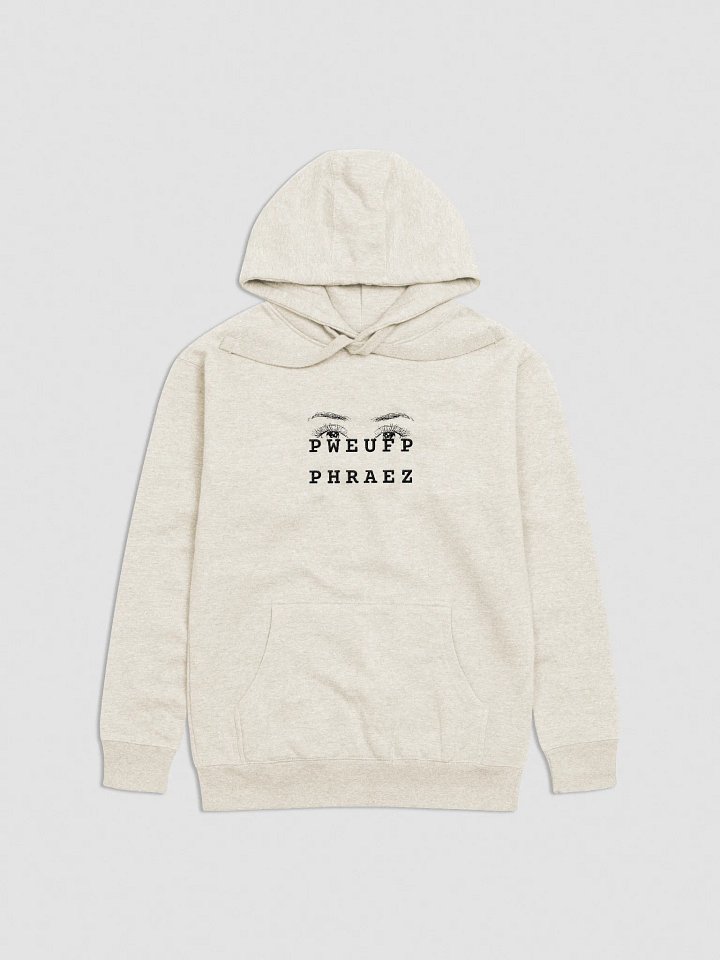 B*TCH PLEASE in steno - Embroidered Hoodie (black) (eyes) product image (1)