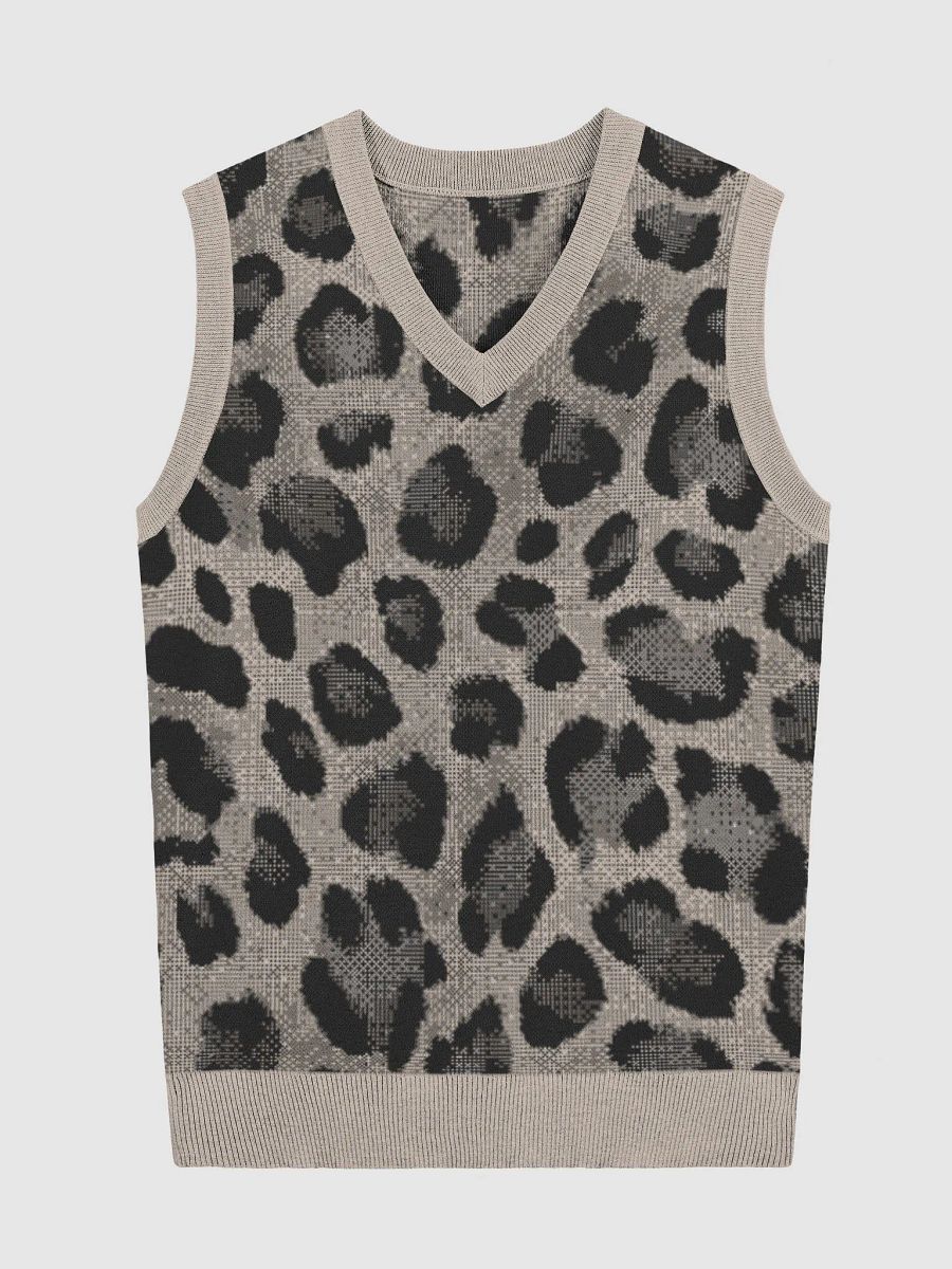 Leopard Luxe V-Neck Vest product image (1)