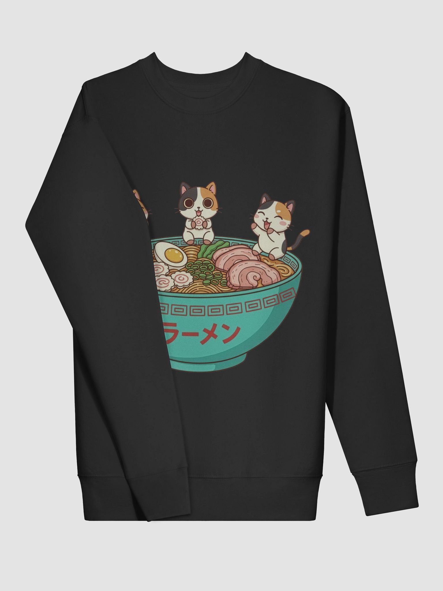 Calico Cat Ramen Trio Kawaii Japanese Style Sweatshirt product image (5)