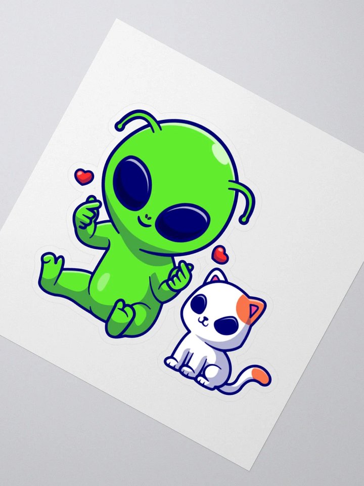 Alien and Kitty Exact- Cut Sticker product image (2)
