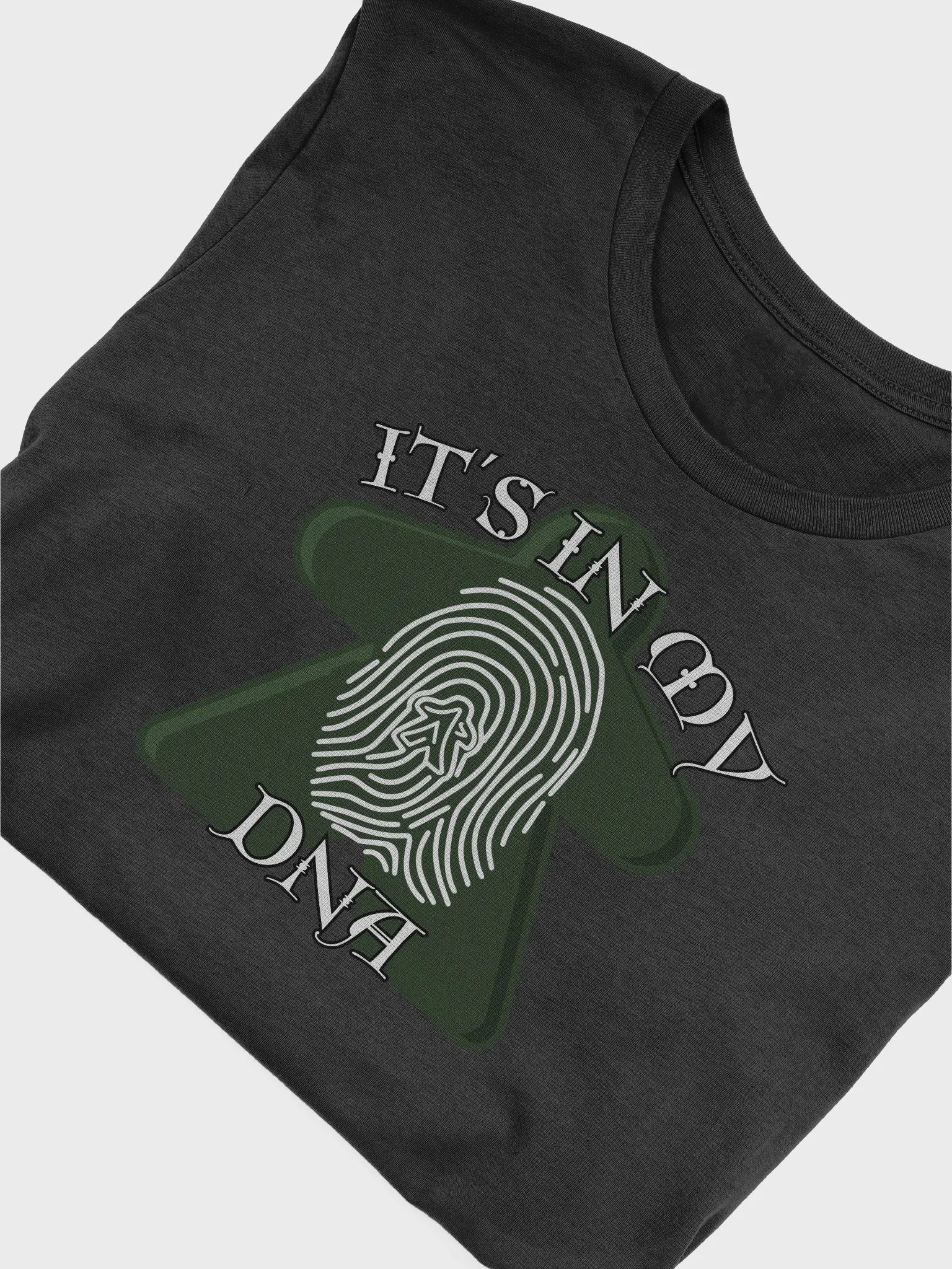 Meeple DNA Shirt for Board Gamers, Fingerprint Meeple Board Game T-shirt, It's in my DNA black product image (5)