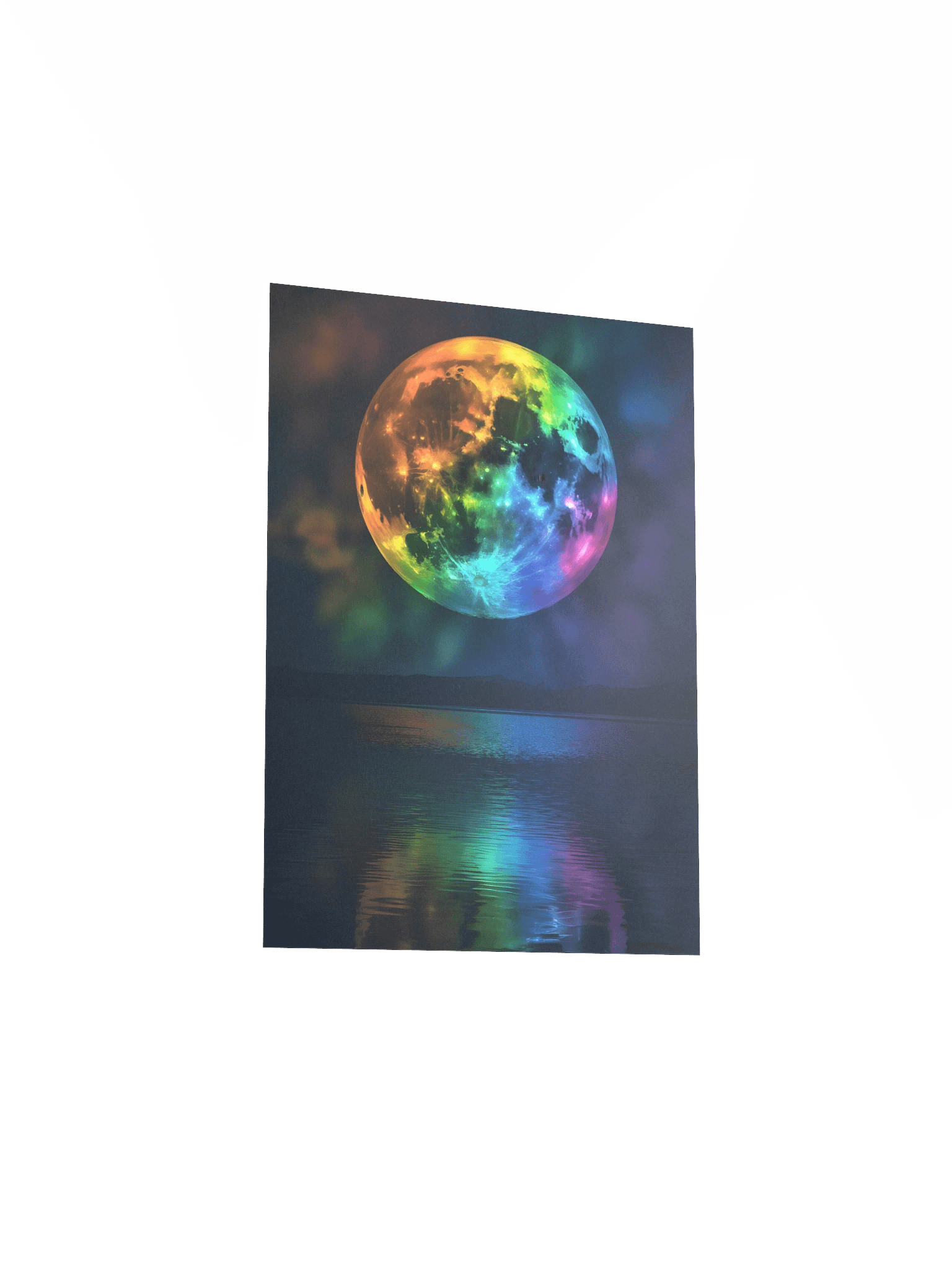Rainbow Moon Poster – Cosmic Spiritual Celestial Wall Art product image (4)
