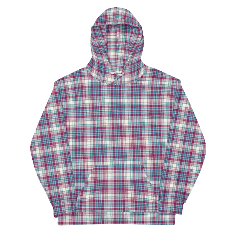Turquoise and Magenta Plaid Hoodie product image (6)