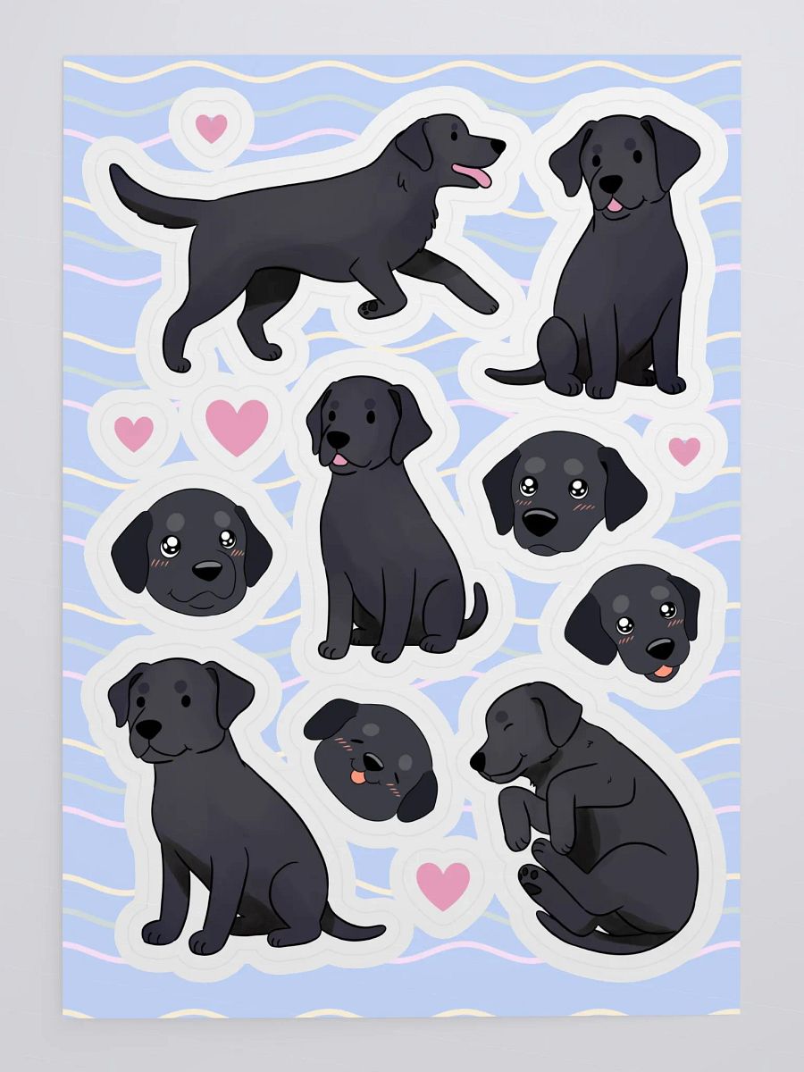 Black Labrador Retriever Sticker Sheet product image (4)