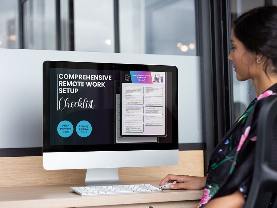 Remote Work Setup Checklist Digital PDF Download Instantly Printable Fillable product image (3)