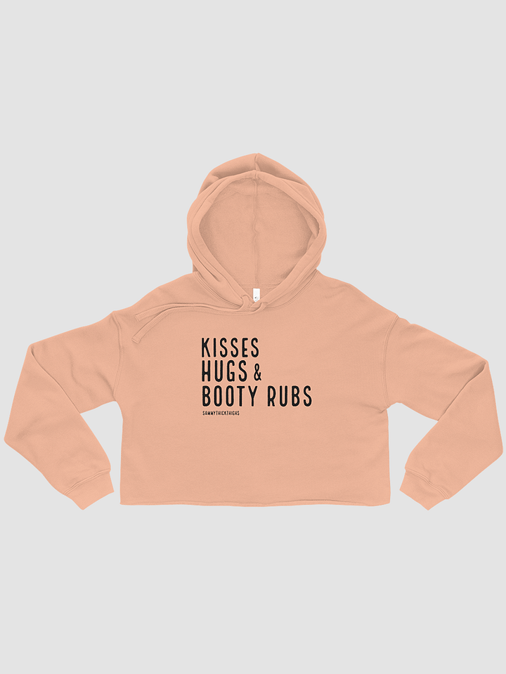 Kisses Hugs & Booty Rubs Women's Cropped Hoodie - Black Font product image (1)