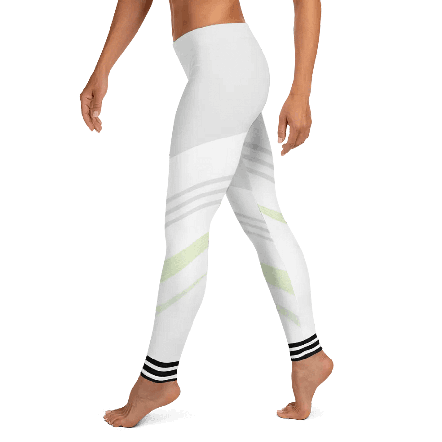All-Over Print Leggings-Backfill Geometric 163 with Pink Lady design, black stripes. product image (4)